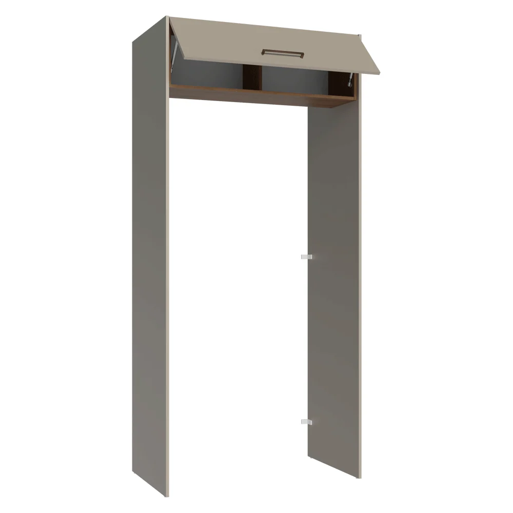 Porta-Geladeira 103 cm 1 Porta Basculante Crema/Rustic/Crema Agata Madesa - Image 6
