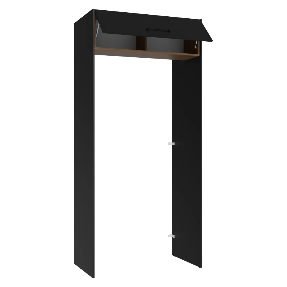 Porta-Geladeira 103 cm 1 Porta Basculante Preto/Rustic/Preto Agata Madesa - Image 7