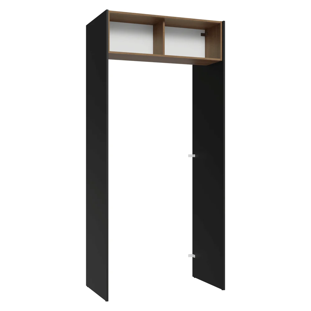 Porta-Geladeira 103 cm 1 Porta Basculante Preto/Rustic/Preto Glamy Madesa - Image 11