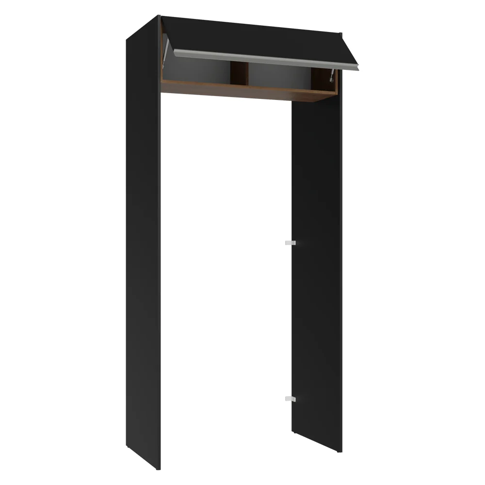 Porta-Geladeira 103 cm 1 Porta Basculante Preto/Rustic/Preto Glamy Madesa - Image 7