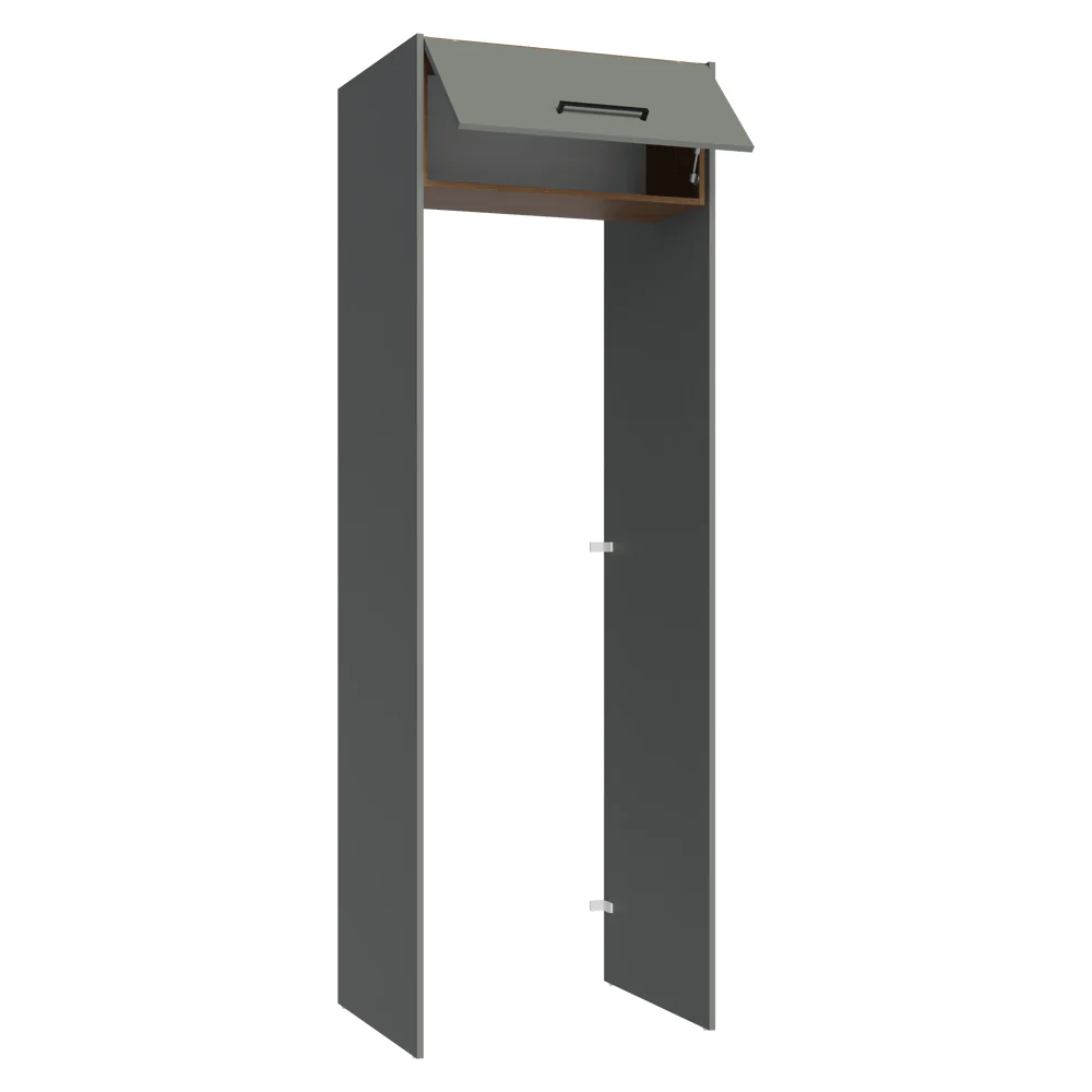 Porta-Geladeira 73 cm 1 Porta Basculante Cinza/Rustic/Cinza Agata Madesa - Image 7