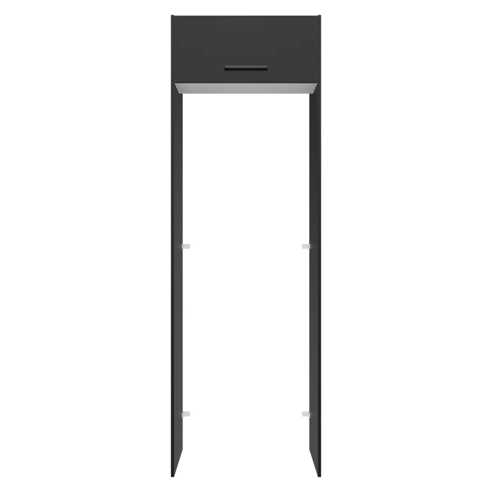 Porta-Geladeira 73 cm 1 Porta Basculante Preto/Branco/Preto Agata Madesa - Image 6