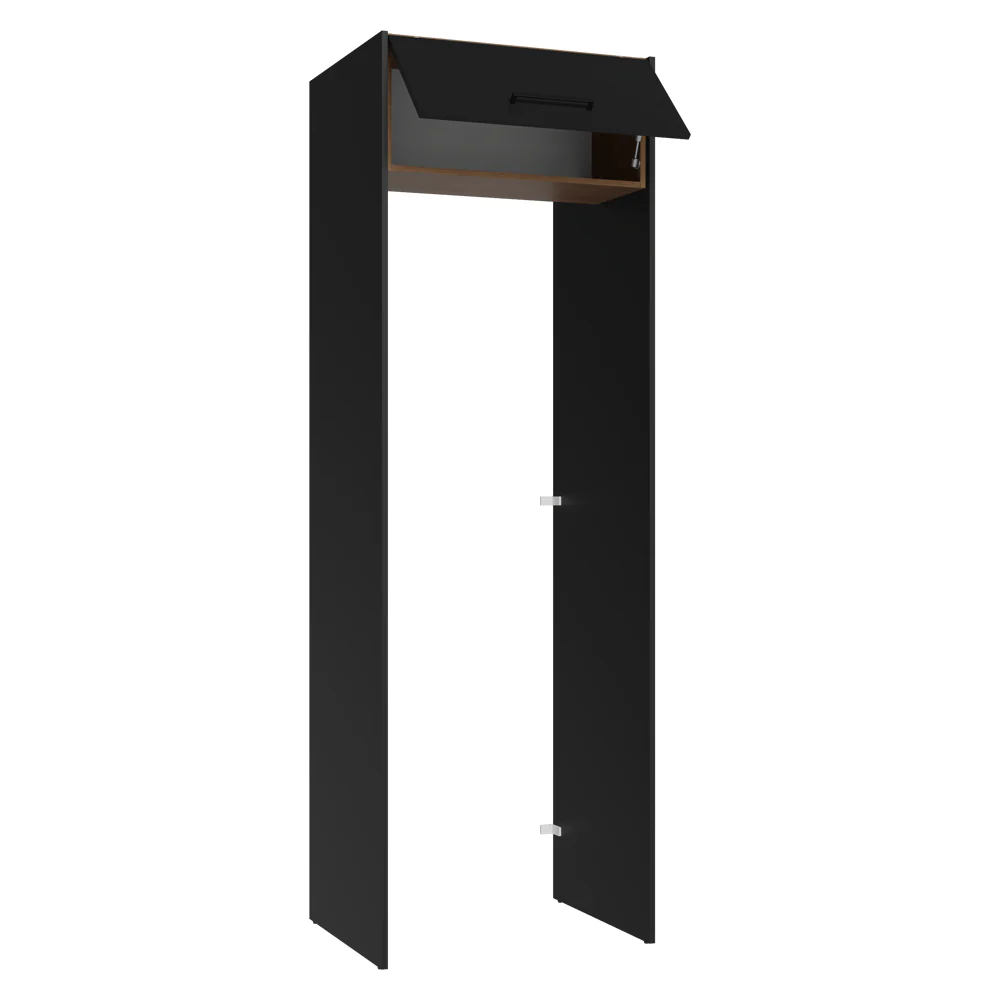 Porta-Geladeira 73 cm 1 Porta Basculante Preto/Rustic/Preto Agata Madesa - Image 7