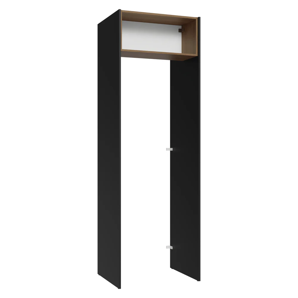 Porta-Geladeira 73 cm 1 Porta Basculante Preto/Rustic/Preto Glamy Madesa - Image 11