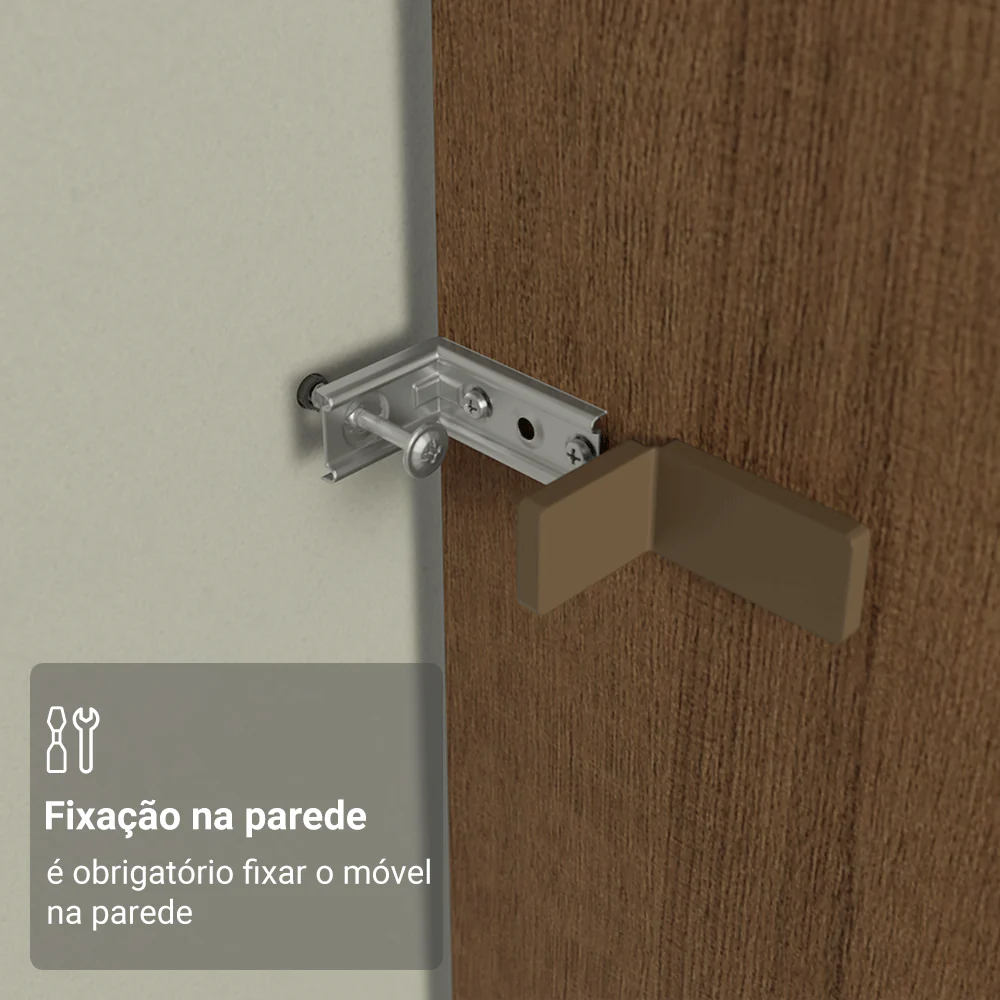 Porta-Geladeira 73 cm 1 Porta Basculante Rustic/Crema Vik Madesa - Image 7