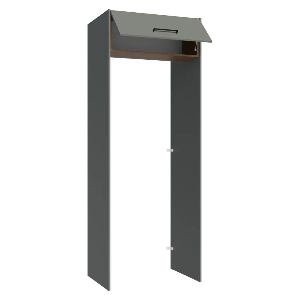 Porta-Geladeira 83 cm 1 Porta Basculante Cinza/Rustic/Cinza Agata Madesa - Image 7