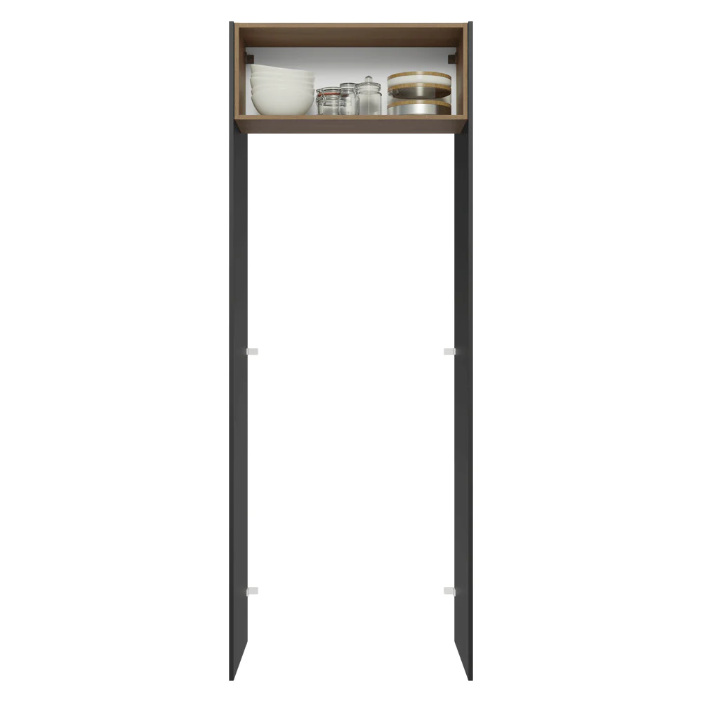 Porta-Geladeira 83 cm 1 Porta Basculante Preto/Rustic/Preto Agata Madesa - Image 4