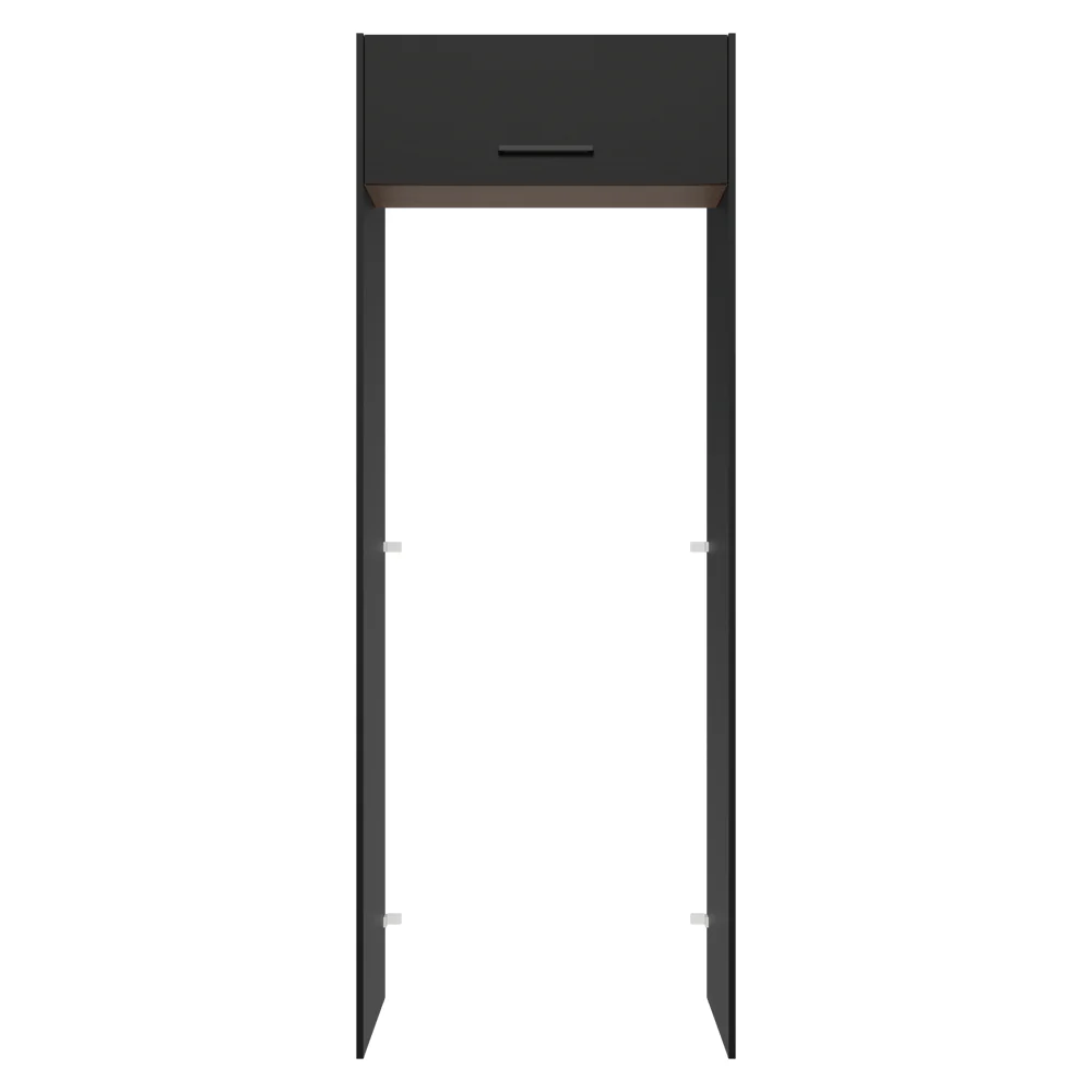 Porta-Geladeira 83 cm 1 Porta Basculante Preto/Rustic/Preto Agata Madesa - Image 6