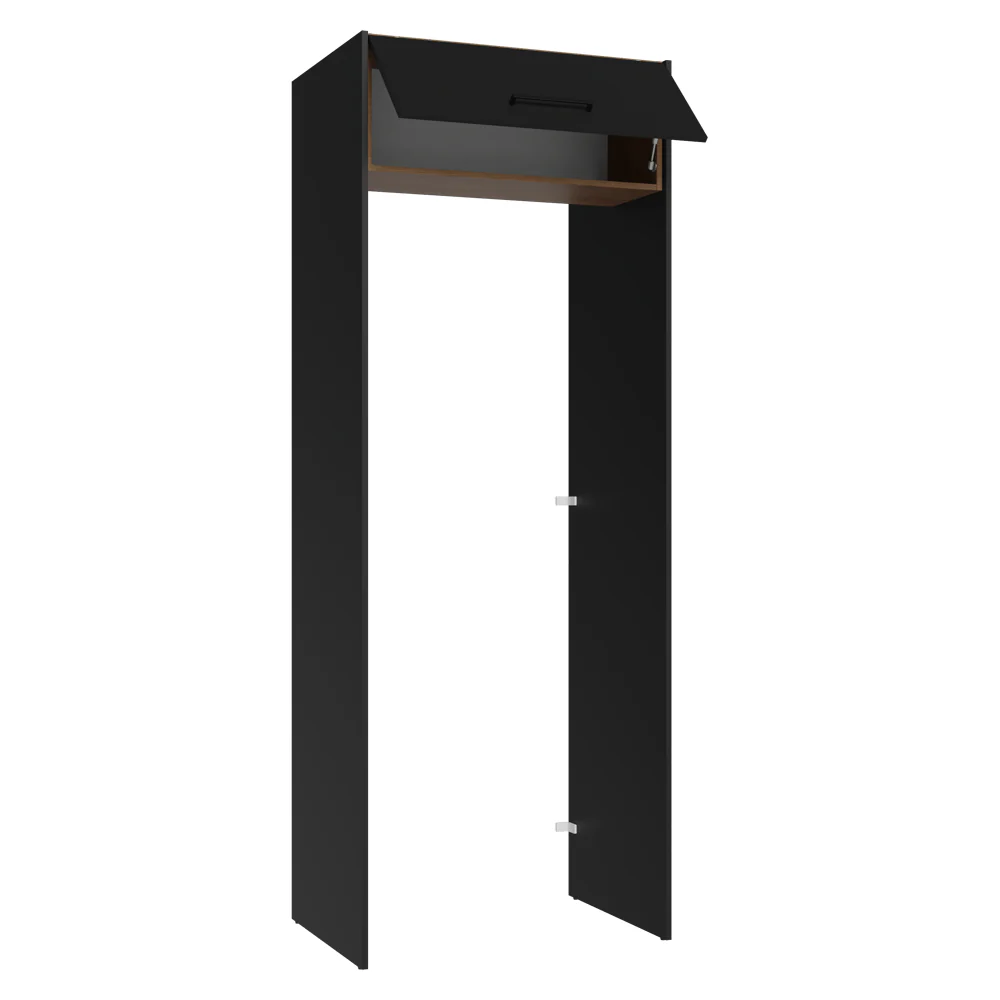 Porta-Geladeira 83 cm 1 Porta Basculante Preto/Rustic/Preto Agata Madesa - Image 7