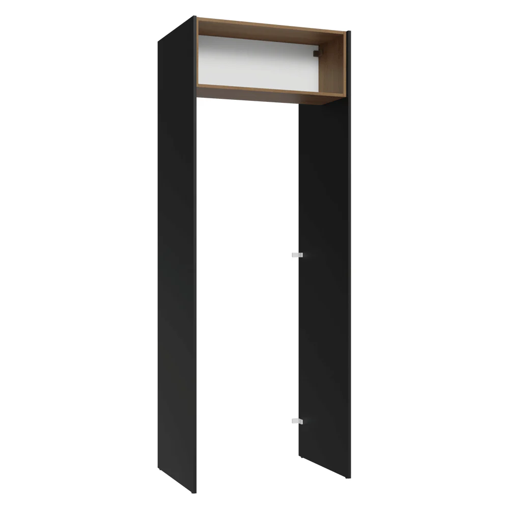Porta-Geladeira 83 cm 1 Porta Basculante Preto/Rustic/Preto Glamy Madesa - Image 11