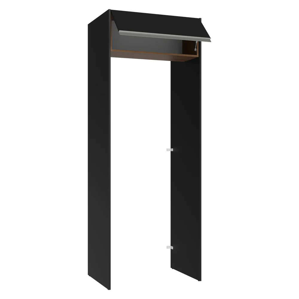 Porta-Geladeira 83 cm 1 Porta Basculante Preto/Rustic/Preto Glamy Madesa - Image 7
