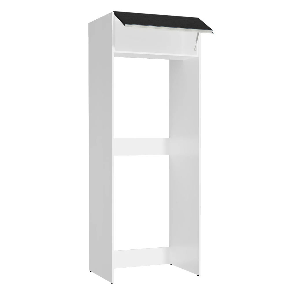 Porta-Geladeira Madesa Glamy 1 Porta Basculante Branco/Preto - Image 4