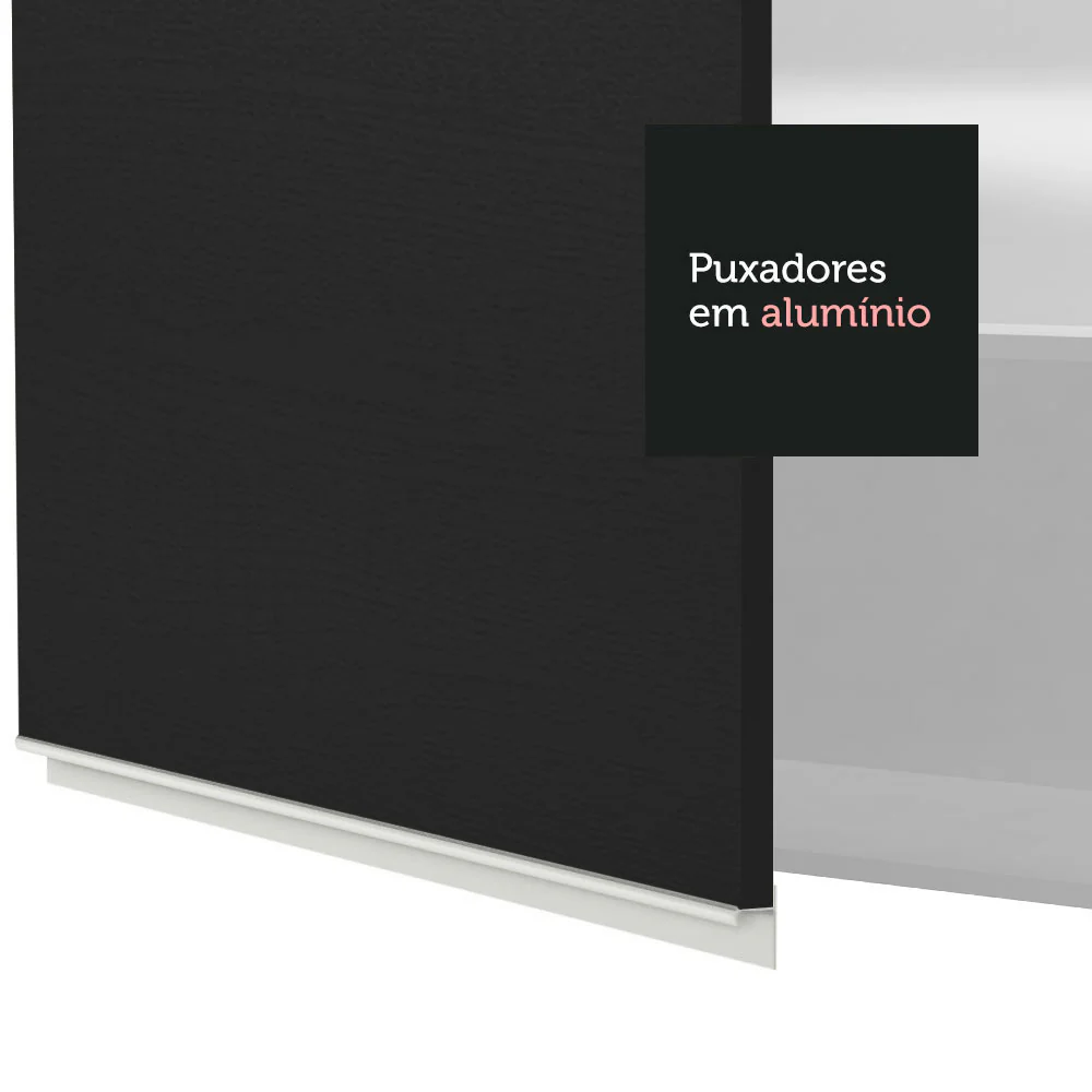 Porta-Geladeira Madesa Glamy 1 Porta Basculante Branco/Preto - Image 8