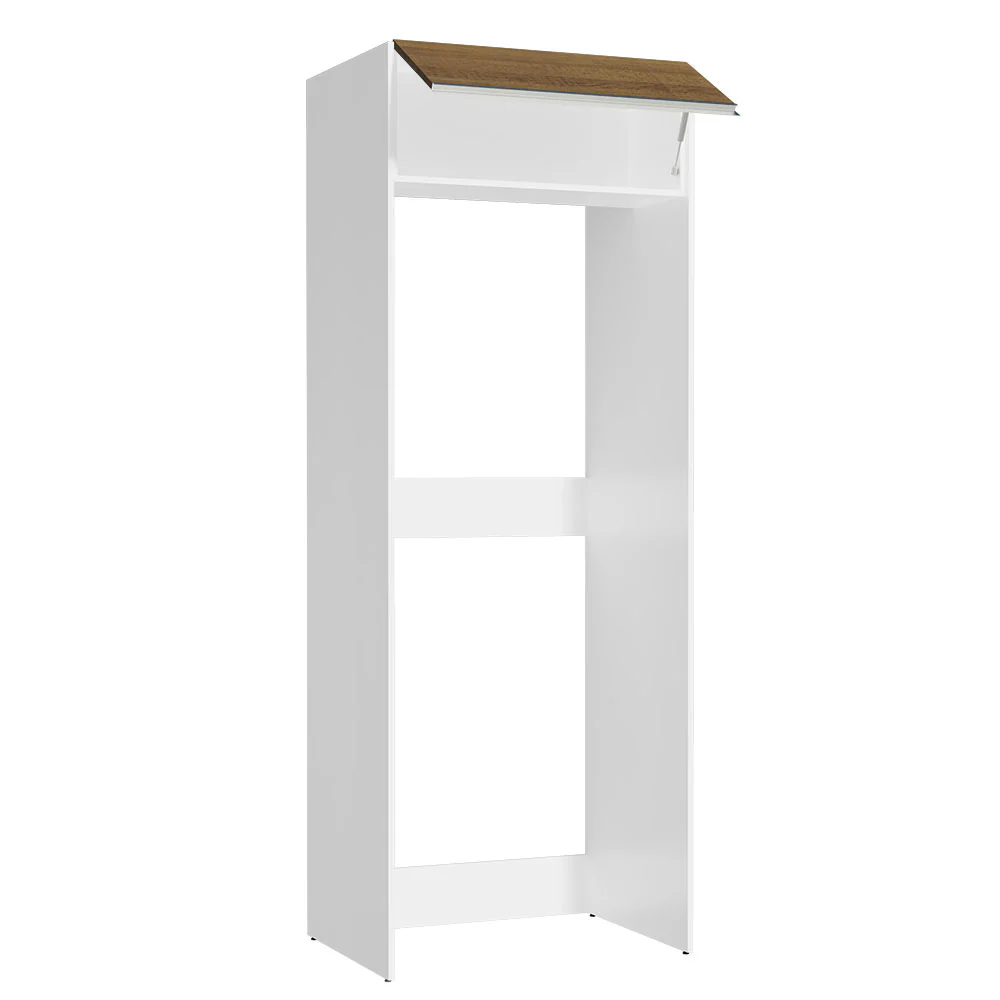Porta-Geladeira Madesa Glamy 1 Porta Basculante Branco/Rustic - Image 4