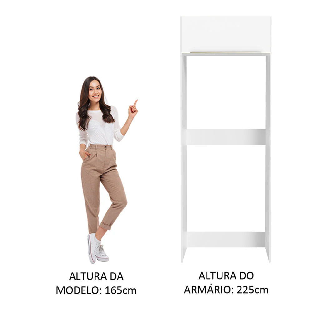 Porta-Geladeira Madesa Lux 1 Porta Basculante Branco/Branco Veludo - Image 6