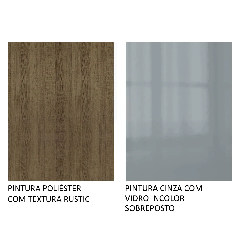 Porta-Geladeira Madesa Lux 1 Porta Basculante Rustic/Cinza - Image 10