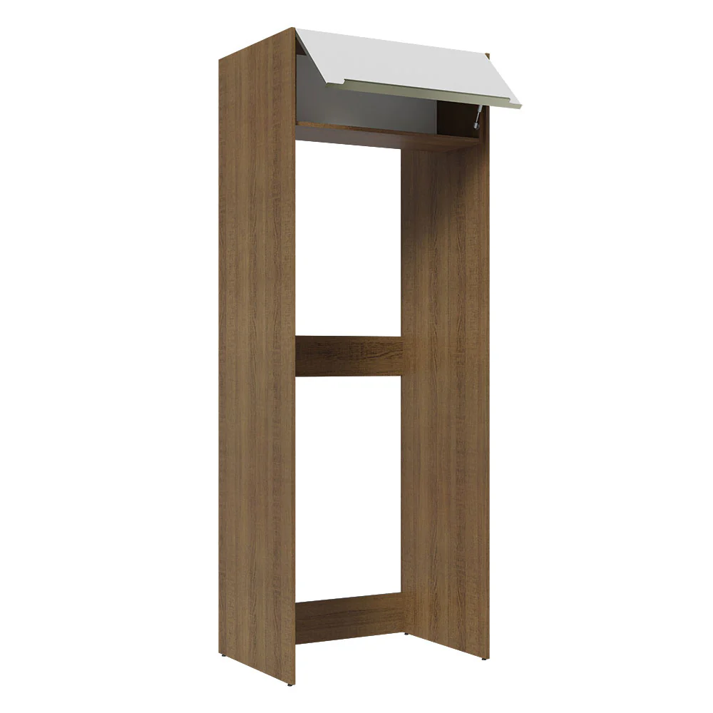 Porta-Geladeira Madesa Lux 1 Porta Basculante Rustic/Branco Veludo - Image 3