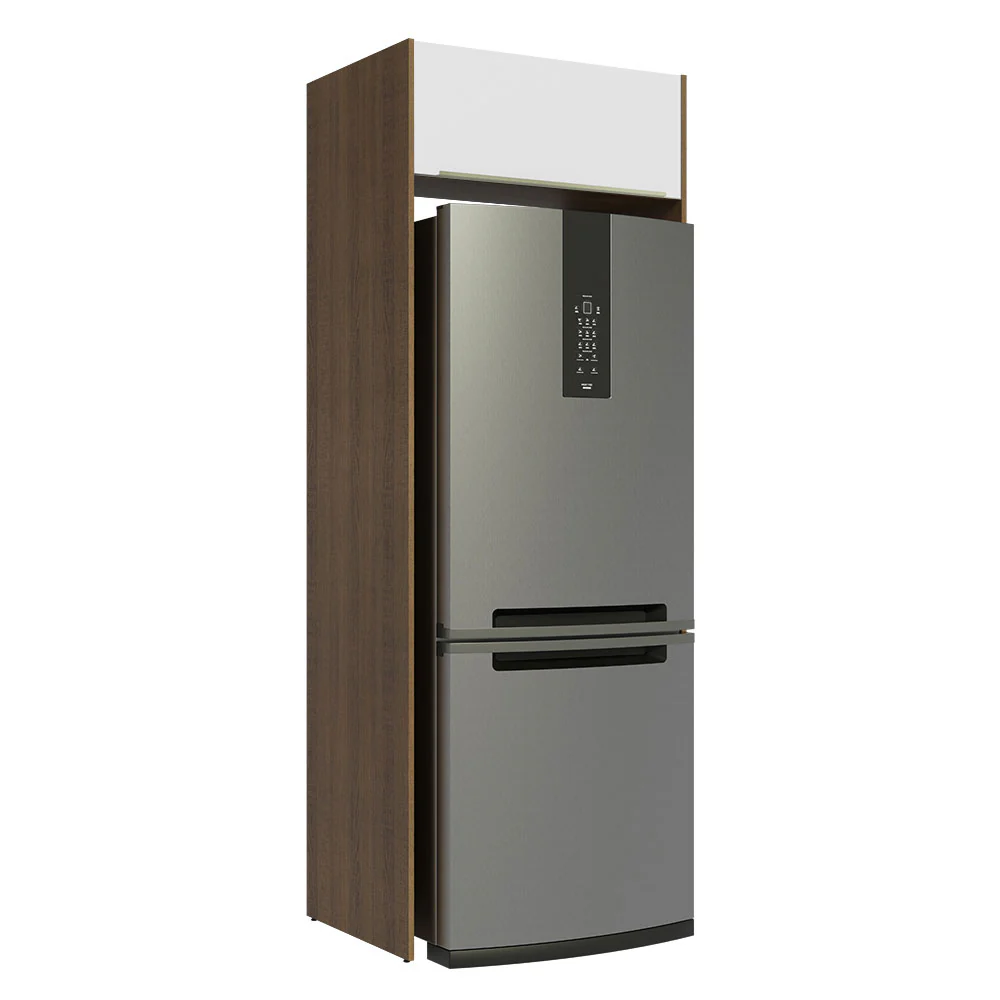 Porta-Geladeira Madesa Lux 1 Porta Basculante Rustic/Branco Veludo - Image 9