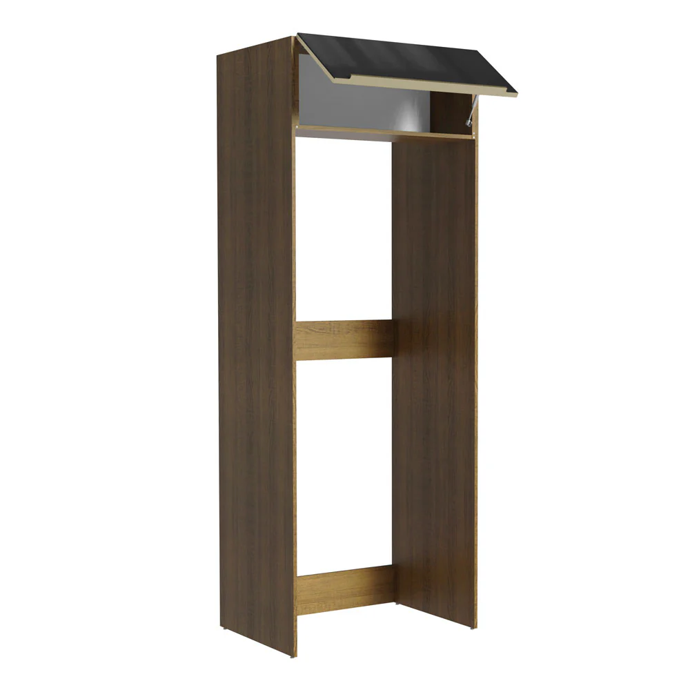 Porta-Geladeira Madesa Lux 1 Porta Basculante Rustic/Preto - Image 4