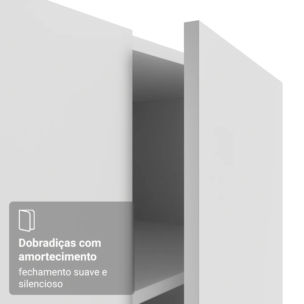 Quarto Infantil com 2 Guarda-Roupas Neo com Espelhos 2 Aéreos 1 Cômoda Branco Madesa 04 - Image 10