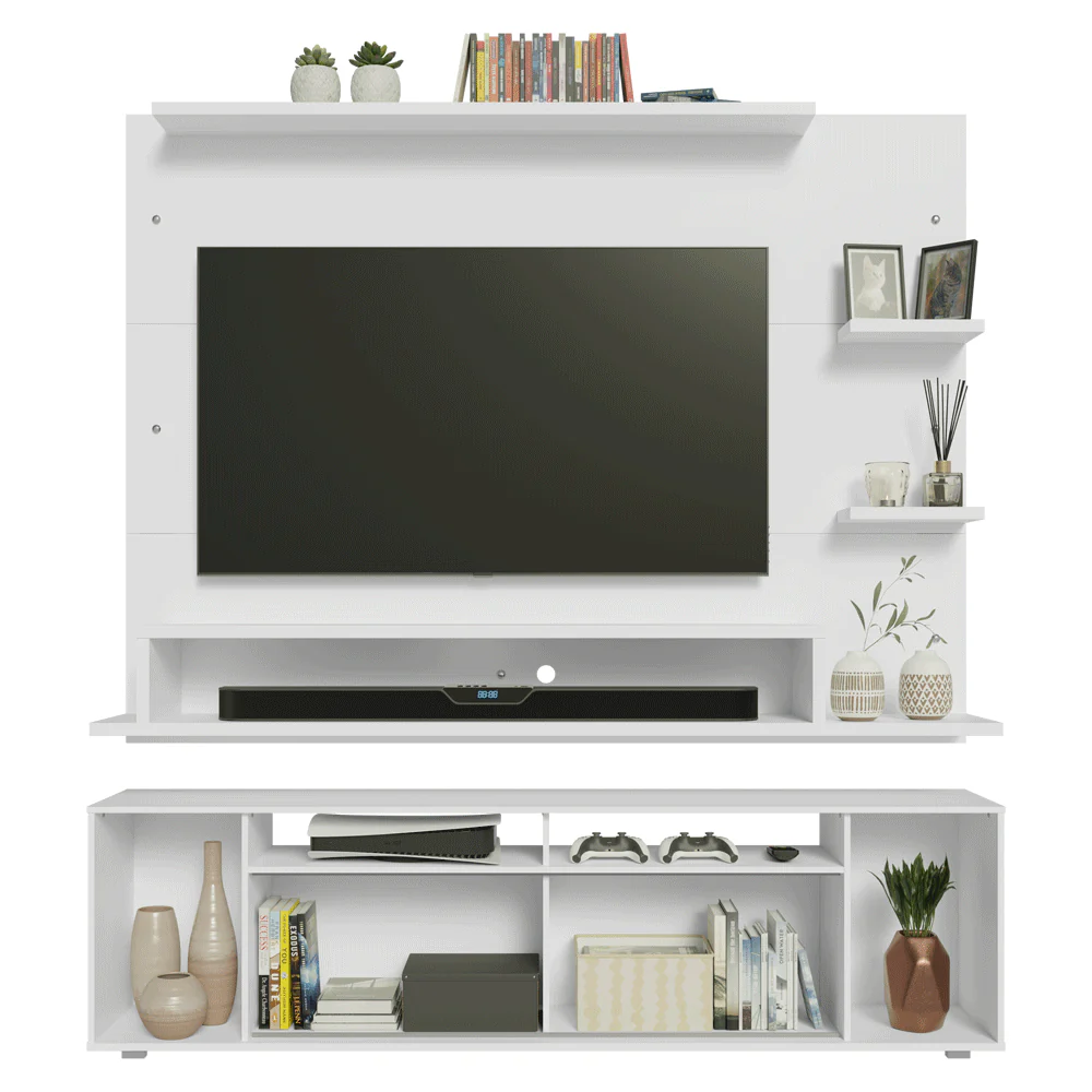 Rack com Painel para TV até 60 Polegadas 180 cm Branco Cancun Madesa - Image 12