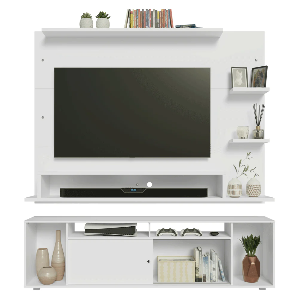 Rack com Painel para TV até 60 Polegadas 180 cm Branco Cancun Madesa - Image 8