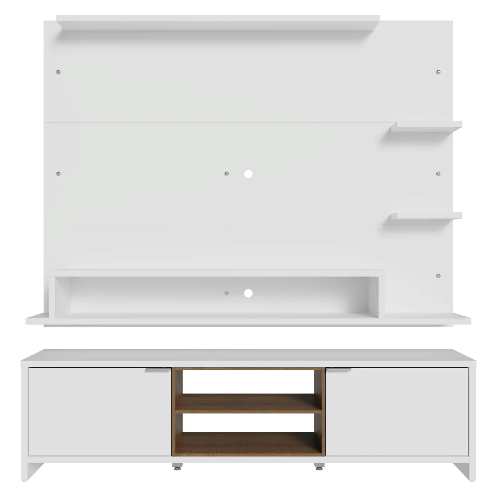 Rack com Painel para TV até 60 Polegadas 180 cm Branco/Rustic Metz Madesa - Image 12