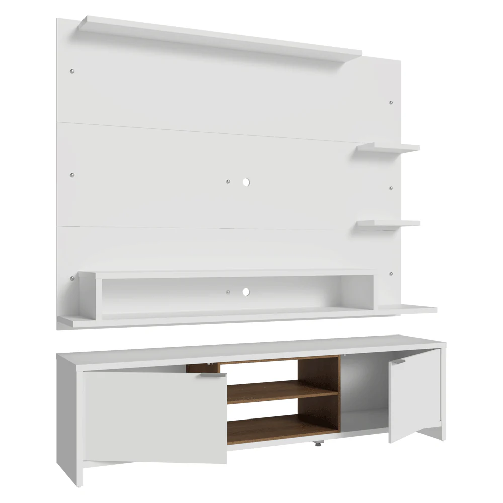 Rack com Painel para TV até 60 Polegadas 180 cm Branco/Rustic Metz Madesa - Image 8
