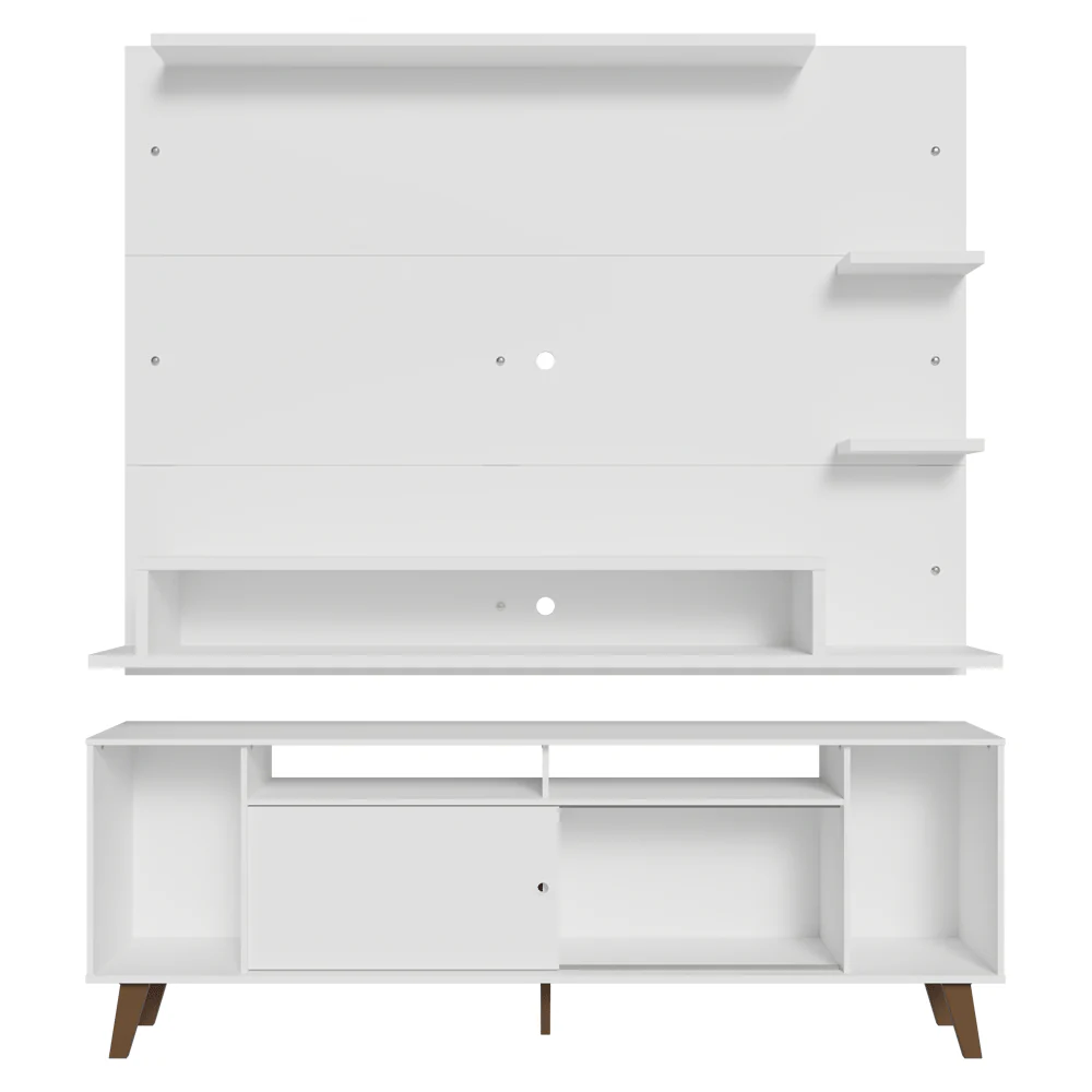 Rack com Painel para TV até 60 Polegadas 180 cm com Pés Branco/Rustic Cancun Madesa - Image 11