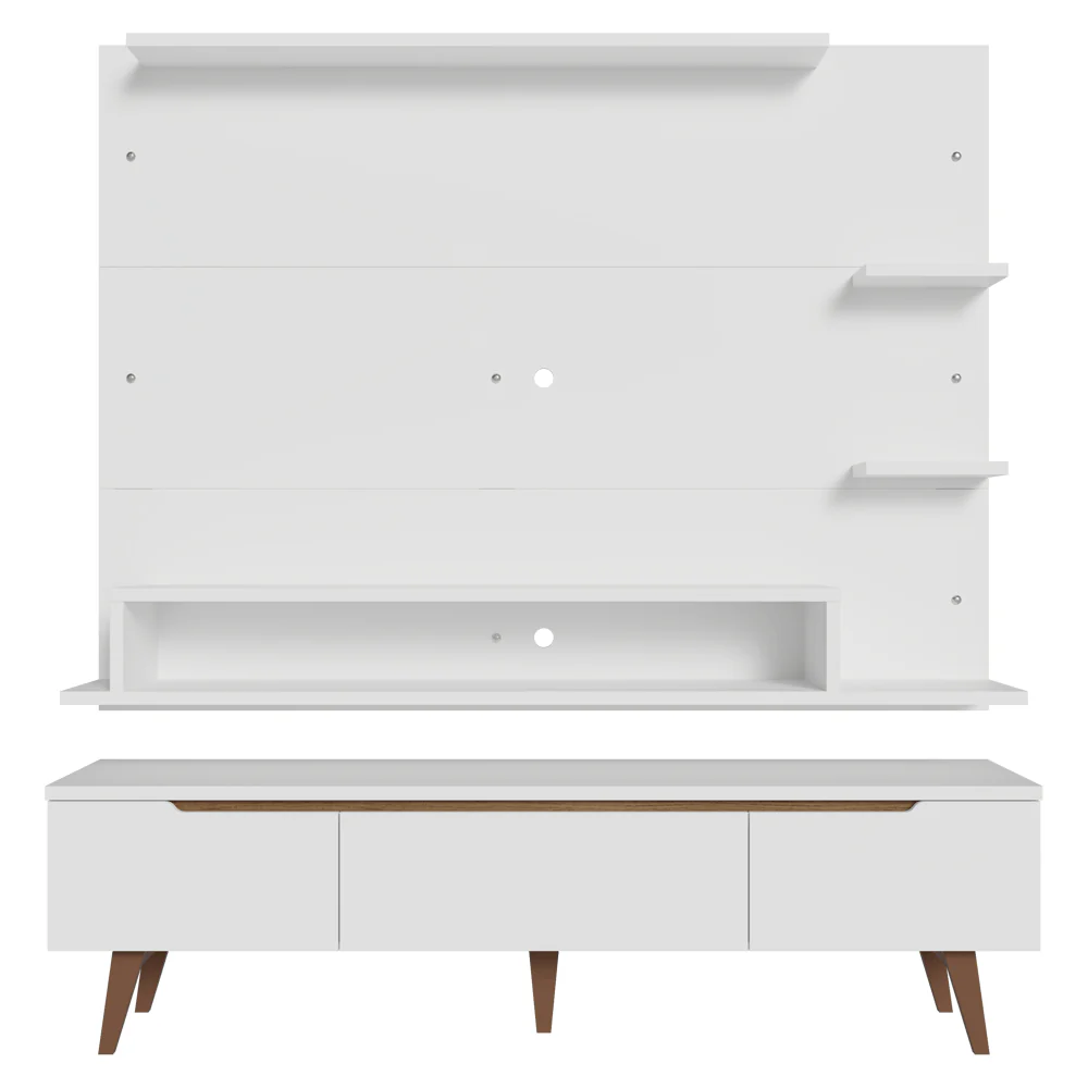 Rack com Painel para TV até 60 Polegadas 180 cm com Pés Branco/Rustic Reims Madesa - Image 12