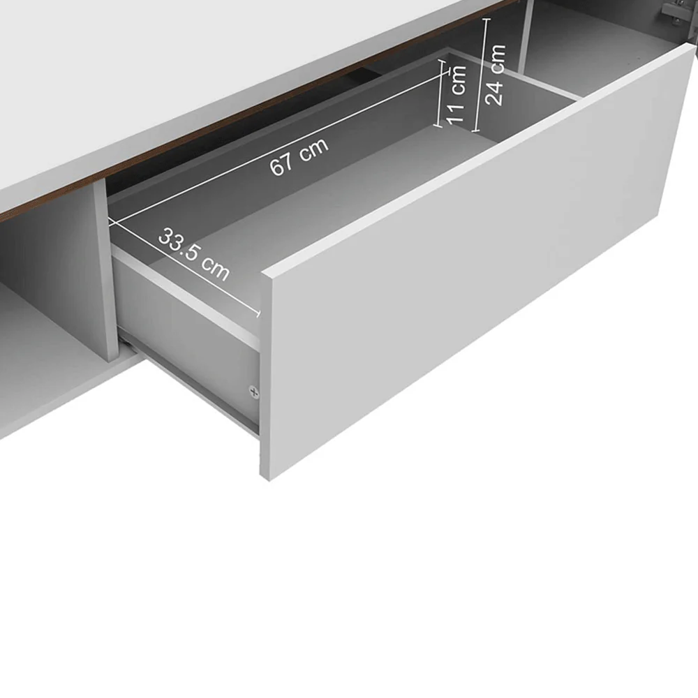 Rack com Painel para TV até 60 Polegadas 180 cm com Pés Branco/Rustic Reims Madesa - Image 6