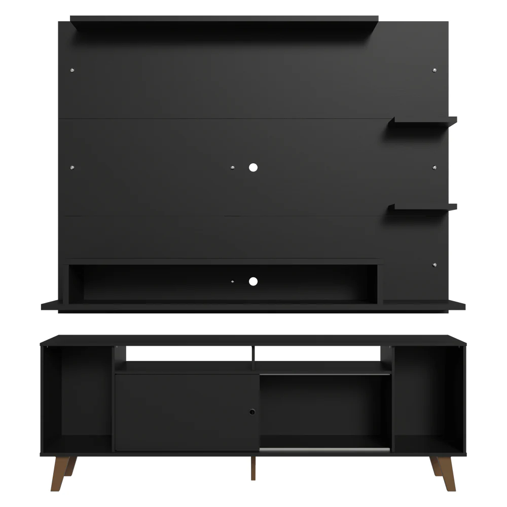Rack com Painel para TV até 60 Polegadas 180 cm com Pés Preto/Rustic Cancun Madesa - Image 12