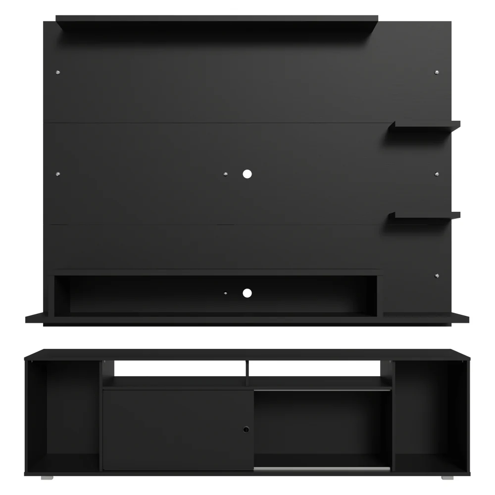 Rack com Painel para TV até 60 Polegadas 180 cm Preto Cancun Madesa - Image 12