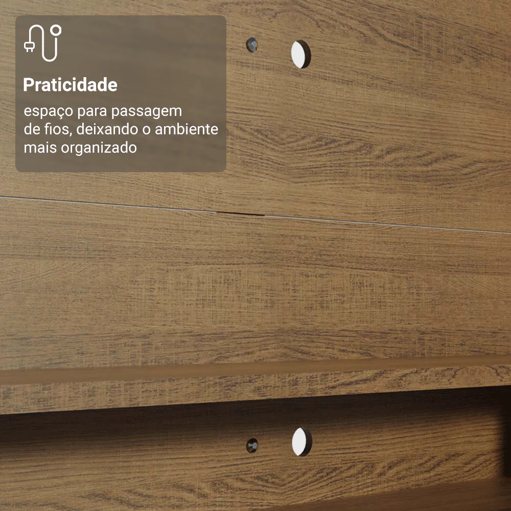 Rack com Painel para TV até 60 Polegadas 180 cm Rustic Cancun Madesa - Image 6