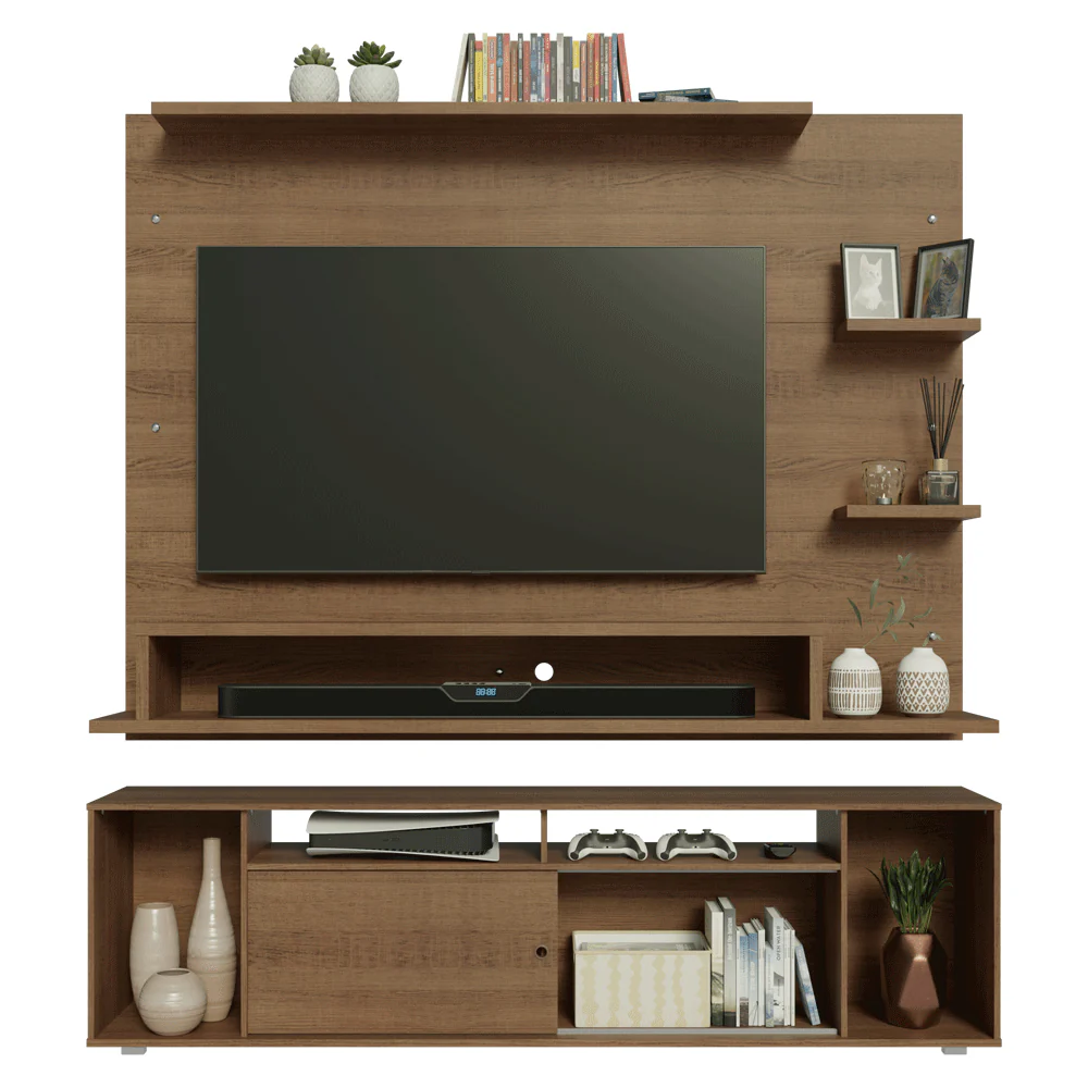 Rack com Painel para TV até 60 Polegadas 180 cm Rustic Cancun Madesa - Image 8