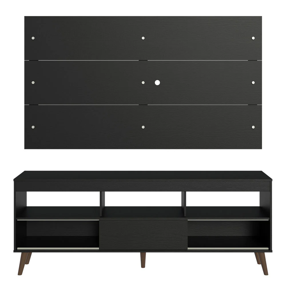 Rack com Painel para TV até 65 Polegadas com Pés Preto Detroit Madesa - Image 6