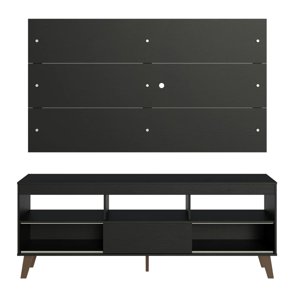 Rack com Painel para TV até 65 Polegadas com Pés Preto Texas Madesa - Image 6