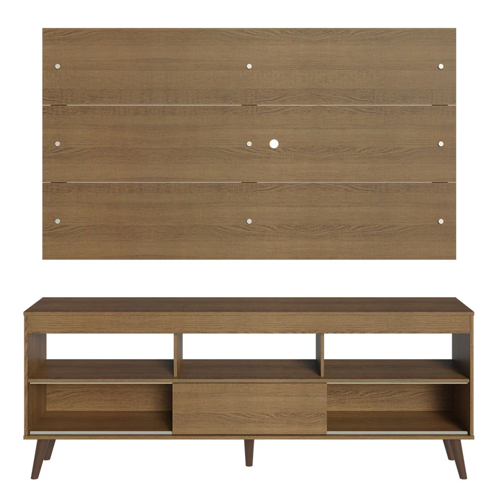 Rack com Painel para TV até 65 Polegadas com Pés Rustic Detroit Madesa - Image 6