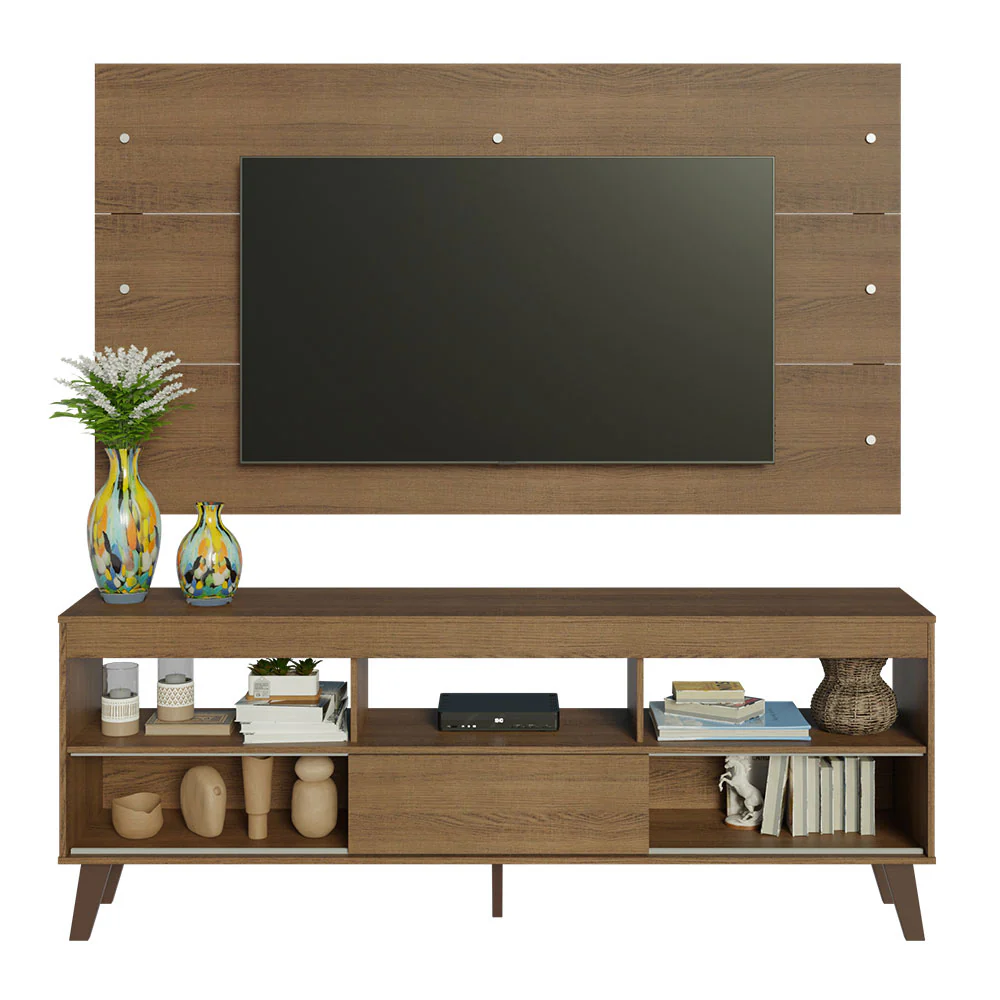 Rack com Painel para TV até 65 Polegadas com Pés Rustic Texas Madesa - Image 4