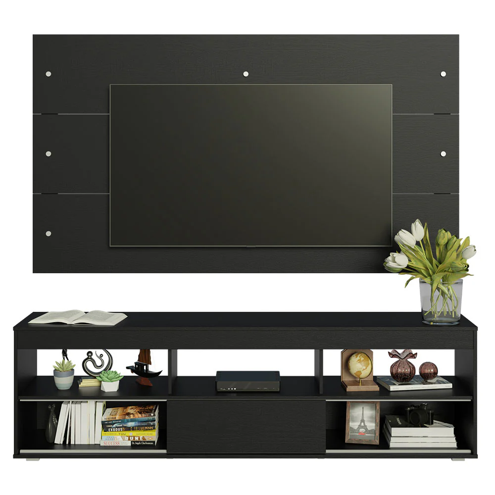 Rack com Painel para TV até 65 Polegadas Preto Orlando Madesa - Image 4