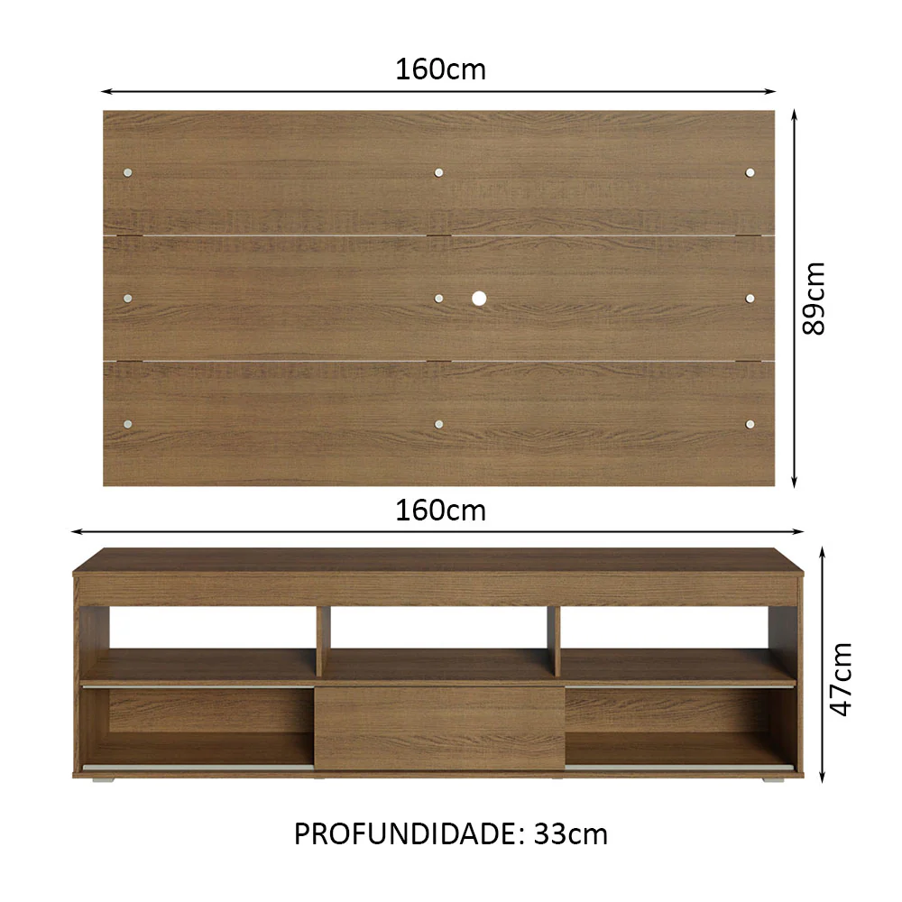 Rack com Painel para TV até 65 Polegadas Rustic Orlando Madesa - Image 3