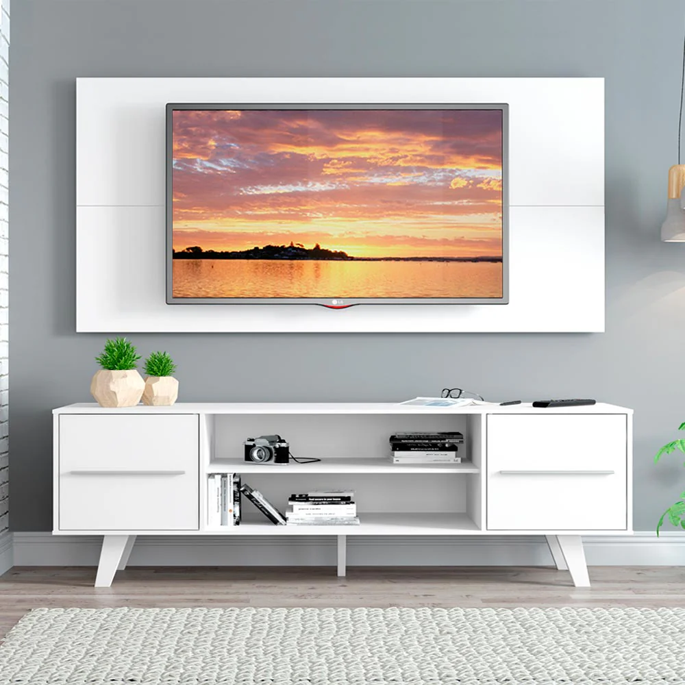 Rack Madesa Copenhagen e Painel para TV até 55 Polegadas Branco - Image 2