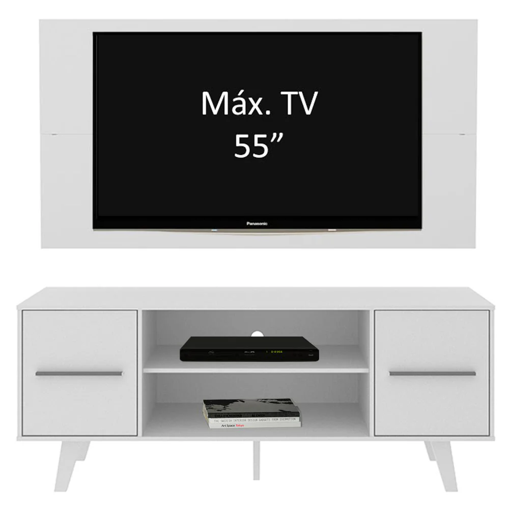Rack Madesa Copenhagen e Painel para TV até 55 Polegadas Branco - Image 6