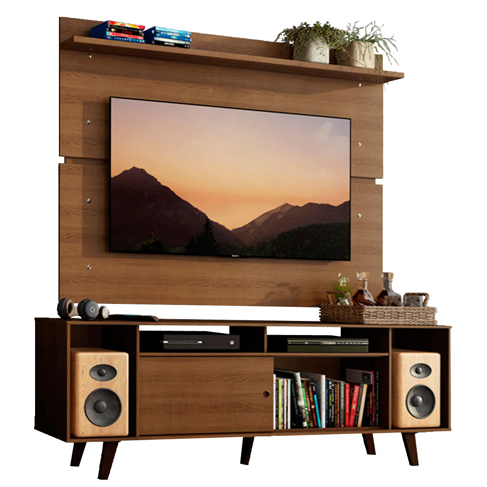 Rack Madesa Cancun com Pés e Painel para TV até 65 Polegadas Rustic - Image 2