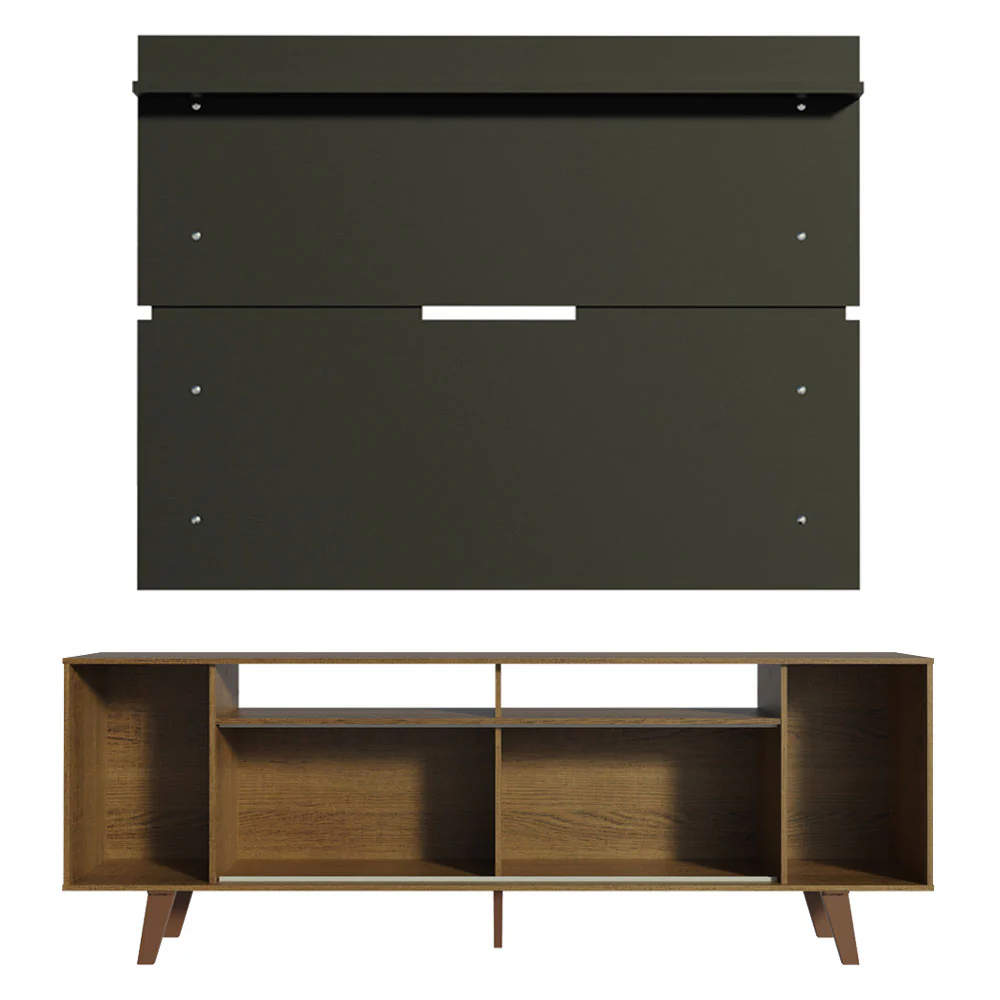Rack Madesa Cancun com Pés e Painel para TV até 65 Polegadas Rustic/Preto 5ZD8 - Image 9
