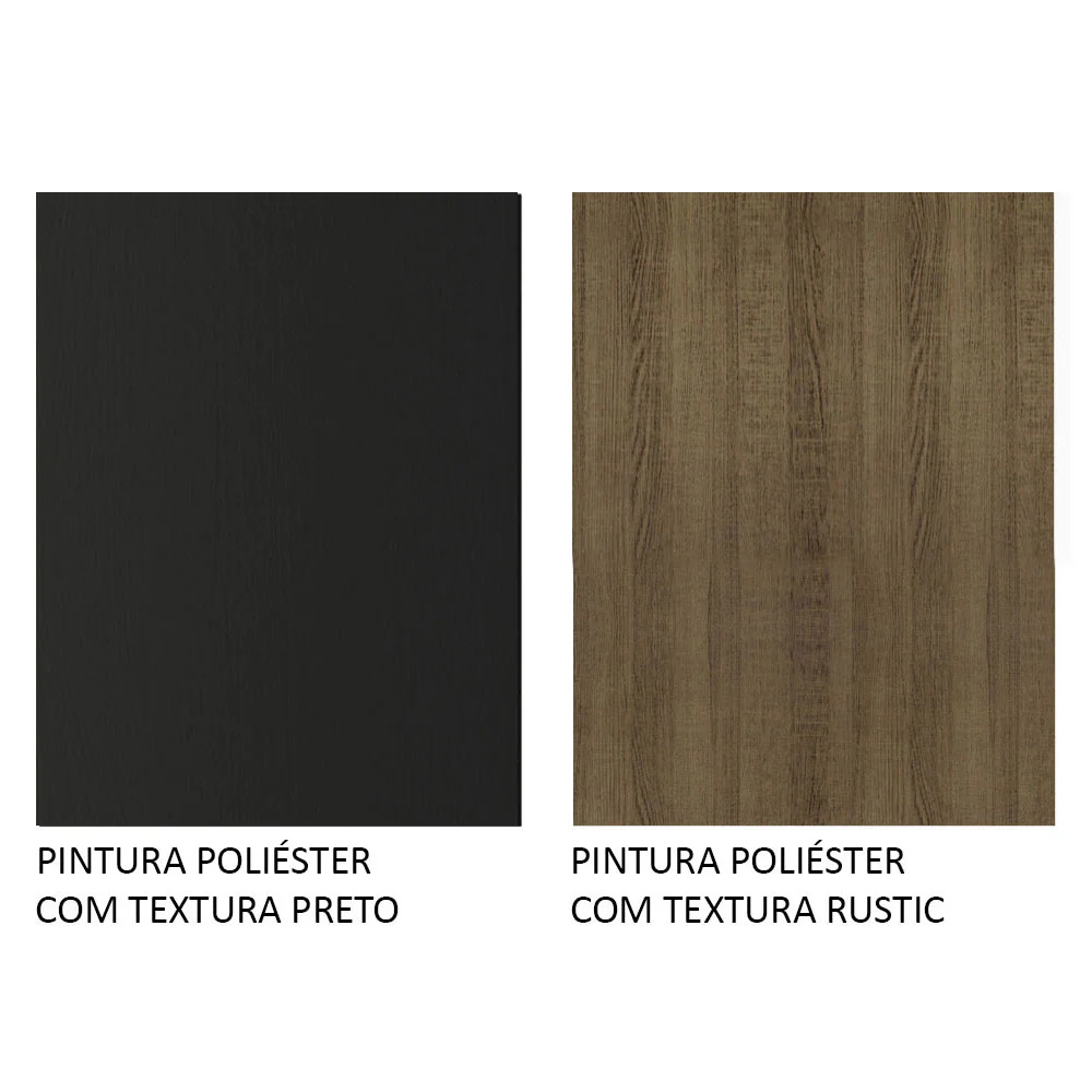 Rack Madesa Cancun com Pés e Painel para TV até 65 Polegadas Rustic/Preto 7KD8 - Image 8