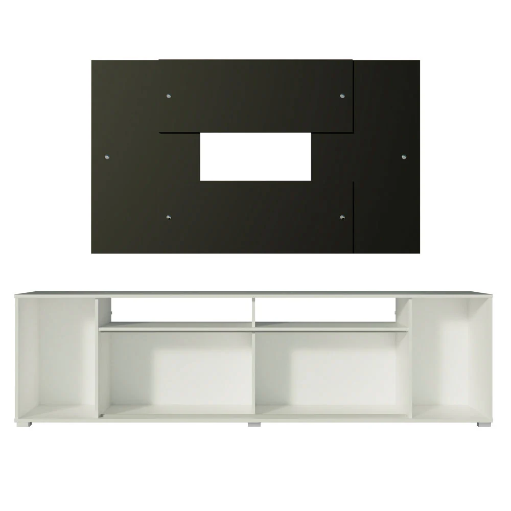 Rack Madesa Cancun e Painel para TV até 58 Polegadas Branco/Preto 738N - Image 7