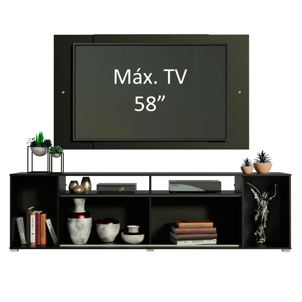 Rack Madesa Cancun e Painel para TV até 58 Polegadas Preto - Image 4