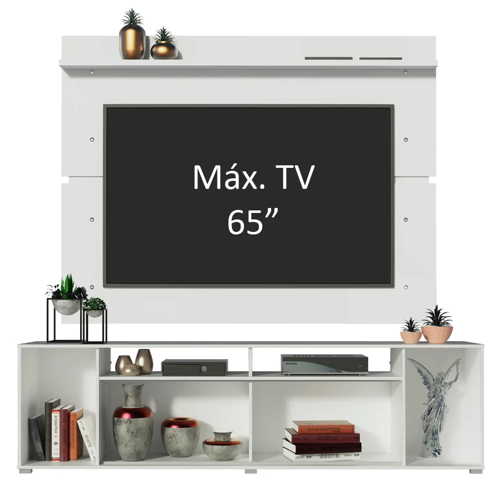 Rack Madesa Cancun e Painel para TV até 65 Polegadas Branco - Image 4