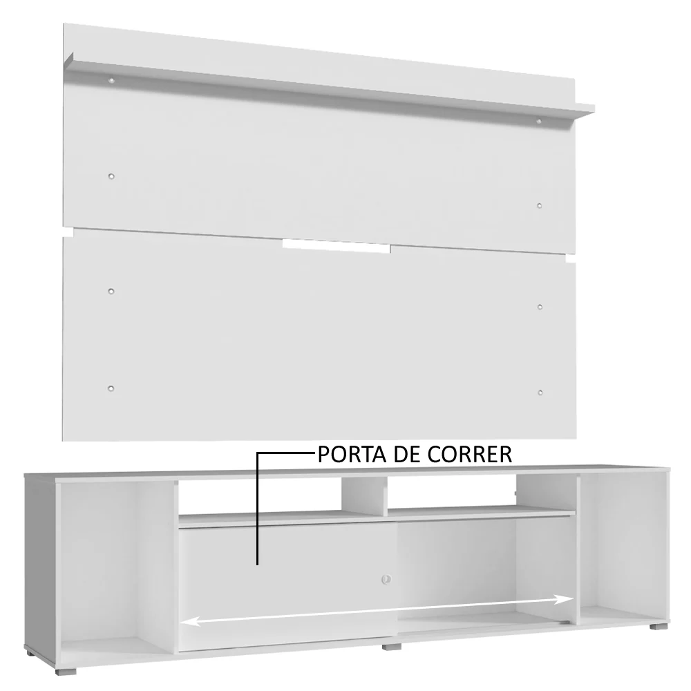 Rack Madesa Cancun e Painel para TV até 65 Polegadas Branco - Image 5